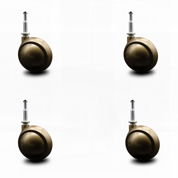 2.5 Inch Windsor Antique Metal Ball Caster - Grip Neck Stem - SCC, 4PK